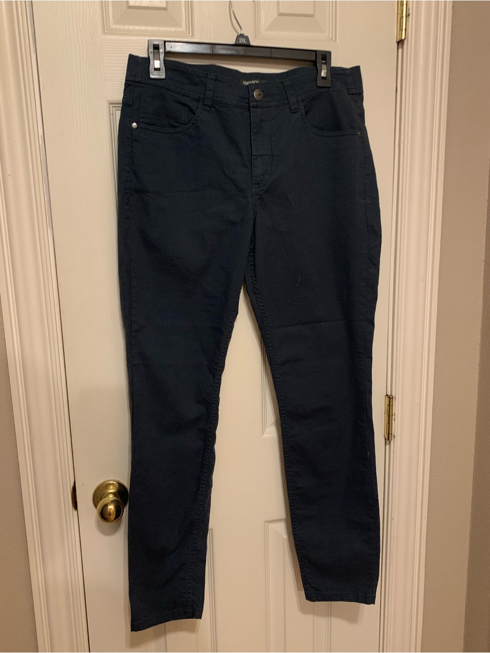 Toad&Co Navy Sustainable Cotton Earthworks 5 pocket Skinny Pant Hiking Camp 10